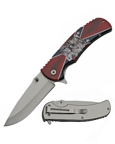 rustic Confederate Generals stainless steel spring assist knife